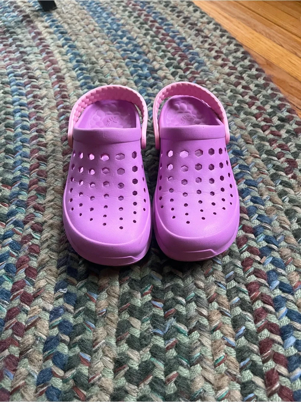 Kids Pink Ventilated Clog Sandals with Heel Strap